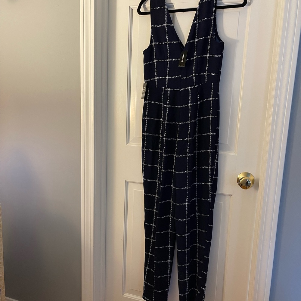 Express xs navy blue jumpsuit